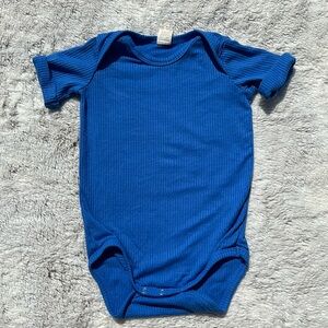 Kate Quinn Blue Ribbed Bodysuit